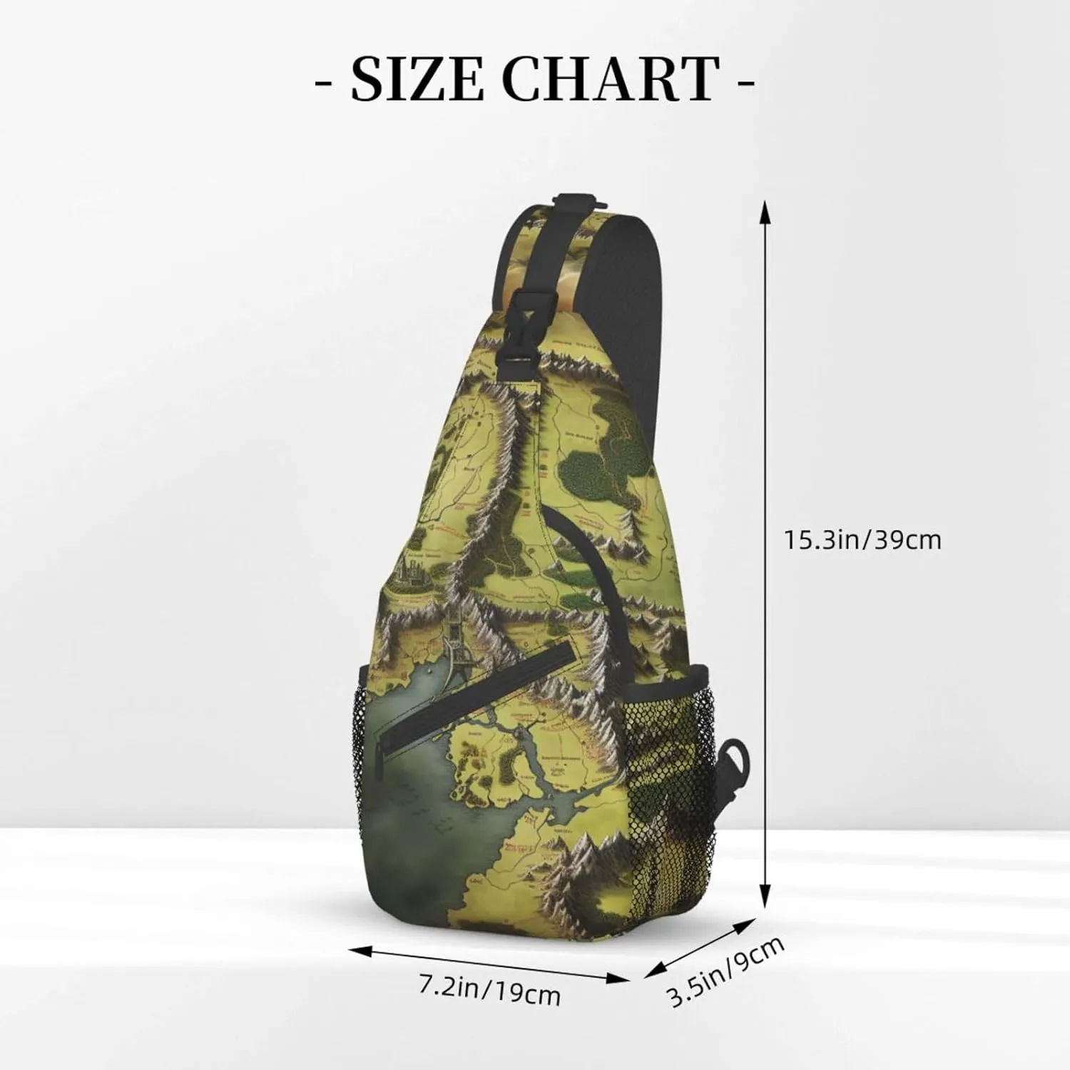 Sling Bag for Women Men Middle Earth Map Cross Chest Bag Diagonally Casual Fashion Travel Hiking Daypack