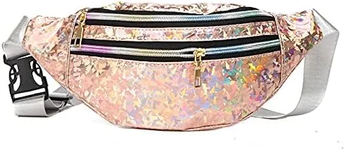 Sling Bag Sling Backpack Crossbody Bag Chest Bag Shoulder Bag Women Laser Sequins PU Fashion Multipurpose Lightweight Daypack