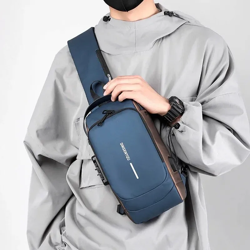 Sling Charging Sports Short Limited-time offer Anti Trip Men's Package Crowd-pleaser Shoulder (Random Men Bag USB Crossbody Gym School Theft Chest Messengers color)