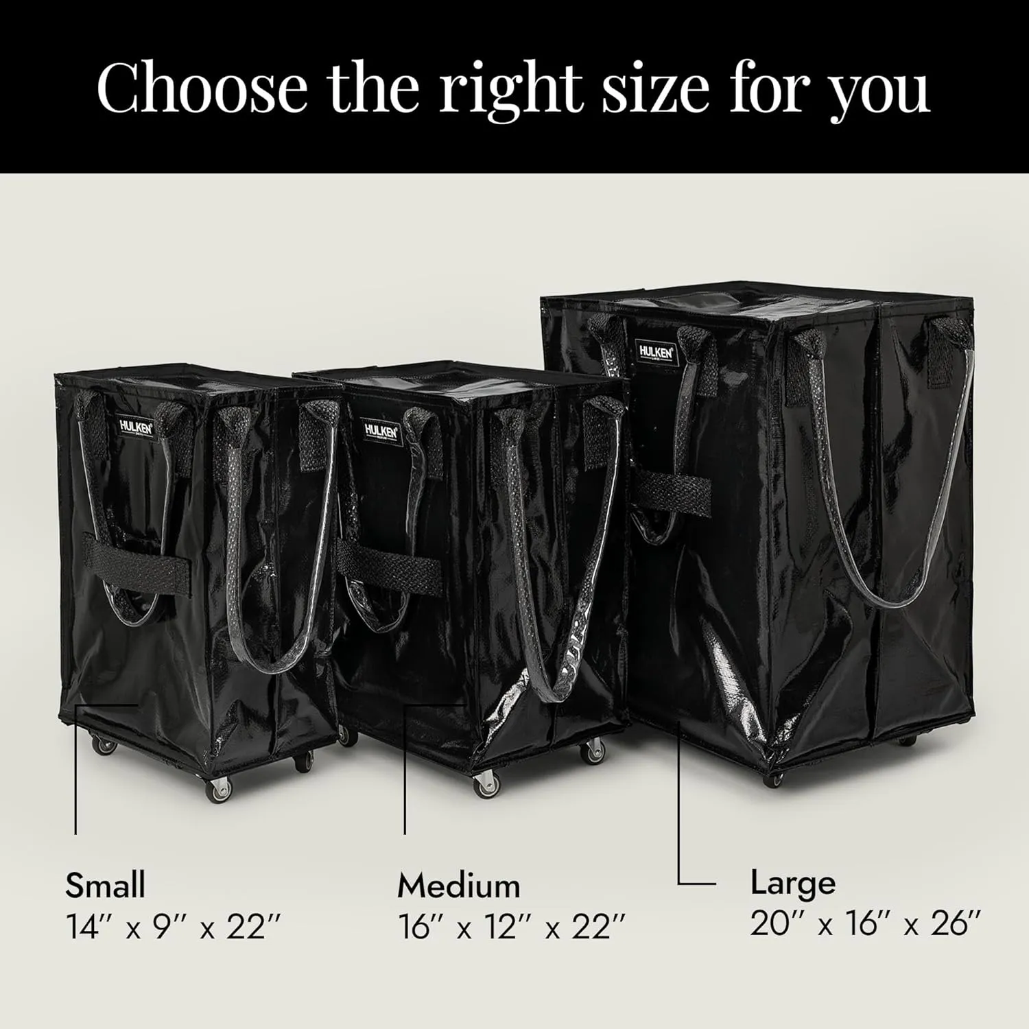 (Small, Black) Reusable Grocery Bag On Wheels, Shopping Trolley, Rolling Tote, Zipper Closure, Lightweight, Carries Up to 66 lb, Folds Flat