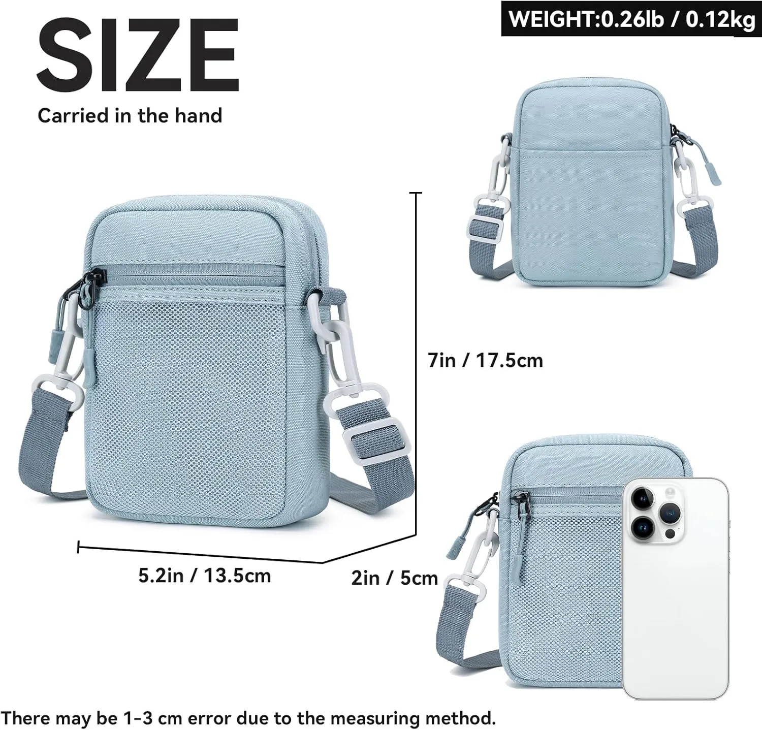 Small Cross-body Sling Bags for Men Women, Mini Messenger Bag Shoulder Pouch for Daily Use