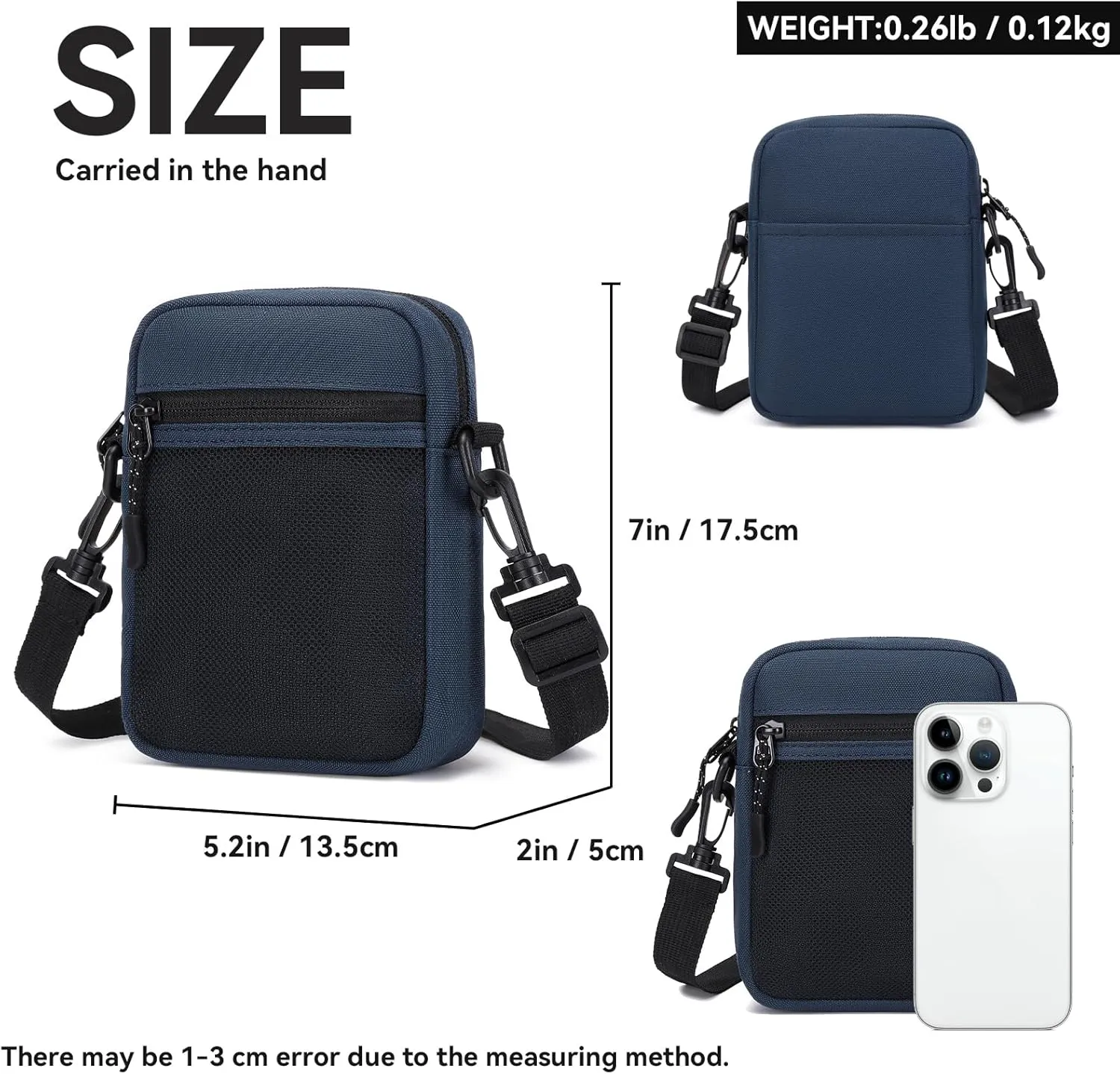 Small Cross-body Sling Bags for Men Women, Mini Messenger Bag Shoulder Pouch for Daily Use