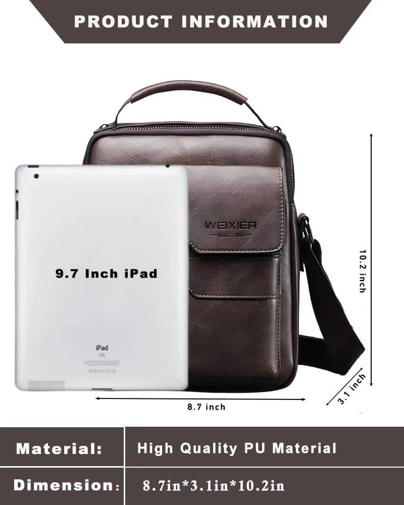 Small Messener Bag for Men, Man Purse Crossbody Shoulder Bags, Men Casual Sling Pack Men Briefcase for Work Business Travel