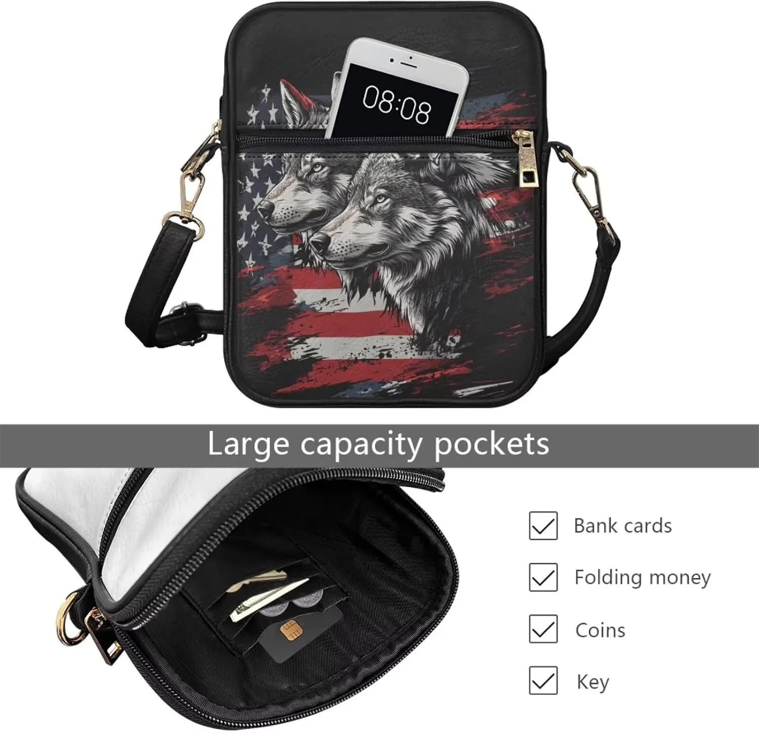Small Messenger Bag for Women Crossbody with Zipper Closure Fashion Tote Bag for Women Leather