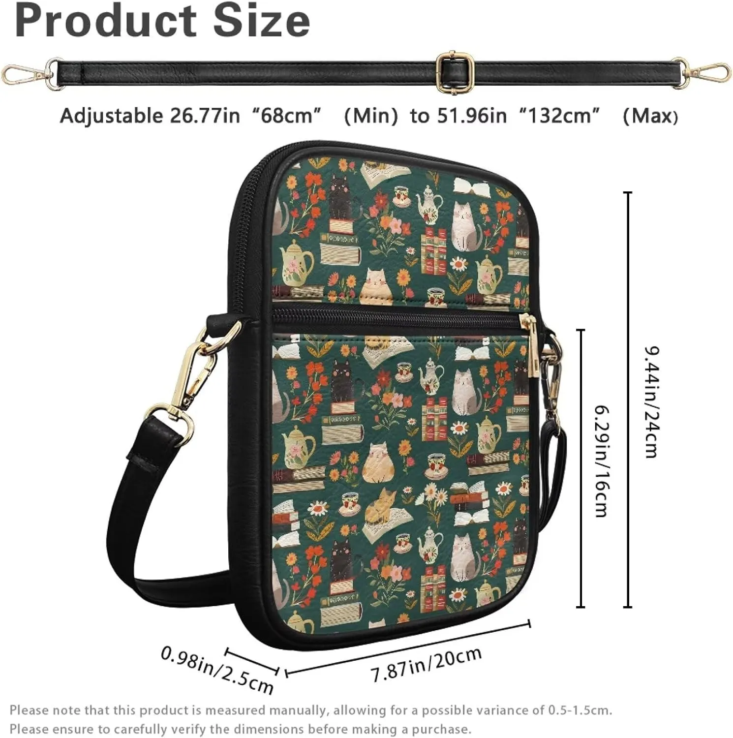 Small Messenger Bag for Women Work Lightweight Multipurpose Crossbody Shoulder Bag Travel Hiking Daypack