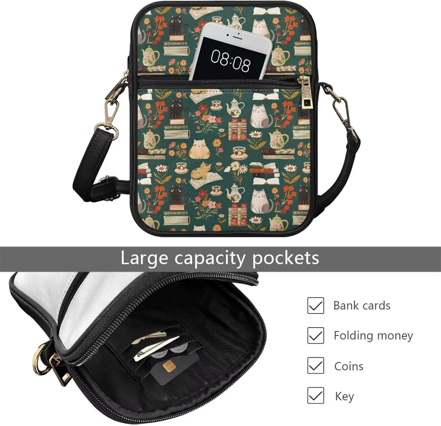 Small Messenger Bag for Women Work Lightweight Multipurpose Crossbody Shoulder Bag Travel Hiking Daypack