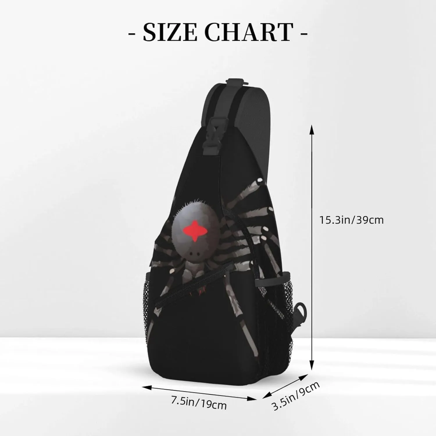 Small Sling Bag Black Spider Crossbody Backpack For Men & Women,Stylish Cross Chest Bag Diagonally