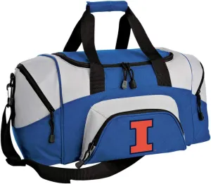 SMALL University of Illinois Travel Bag Illini Gym Workout Bag or Carryon Duffle