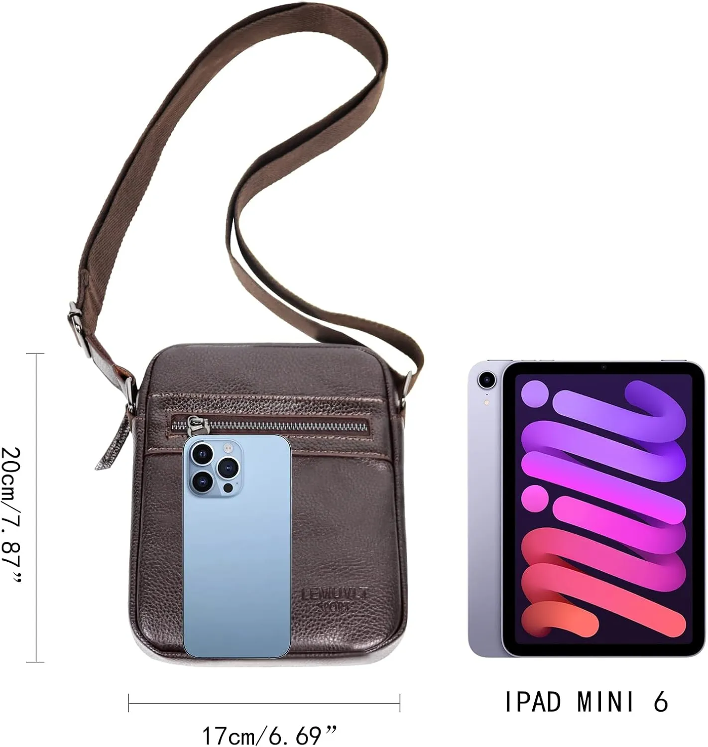 Small/Medium Crossbody bag for men shoulder bag mens purse satchel leather messenger bag gift man