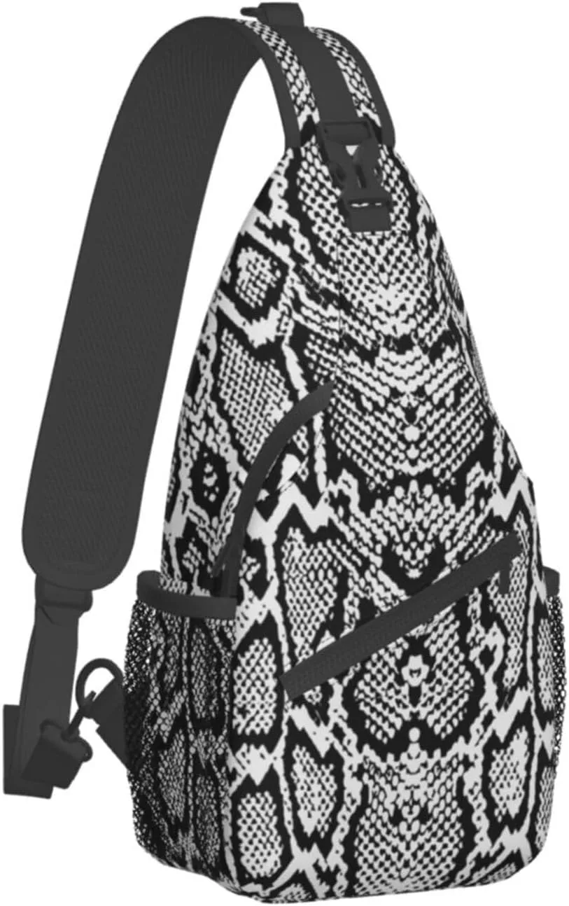 Snakeskin Crossbody Bag Snake Shoulder Bag Backpack Funny Sling Bag Chest Casual Daypack for Outdoor
