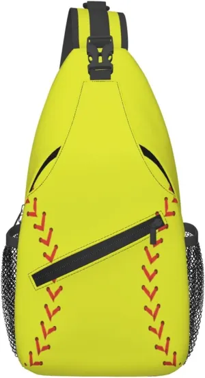 Softball Sling Bag For Women Men Fashion Backpack Crossbody Softball Shoulder Bag Sling Backpack Chest Bag Travel Hiking Casual Sport Daypack