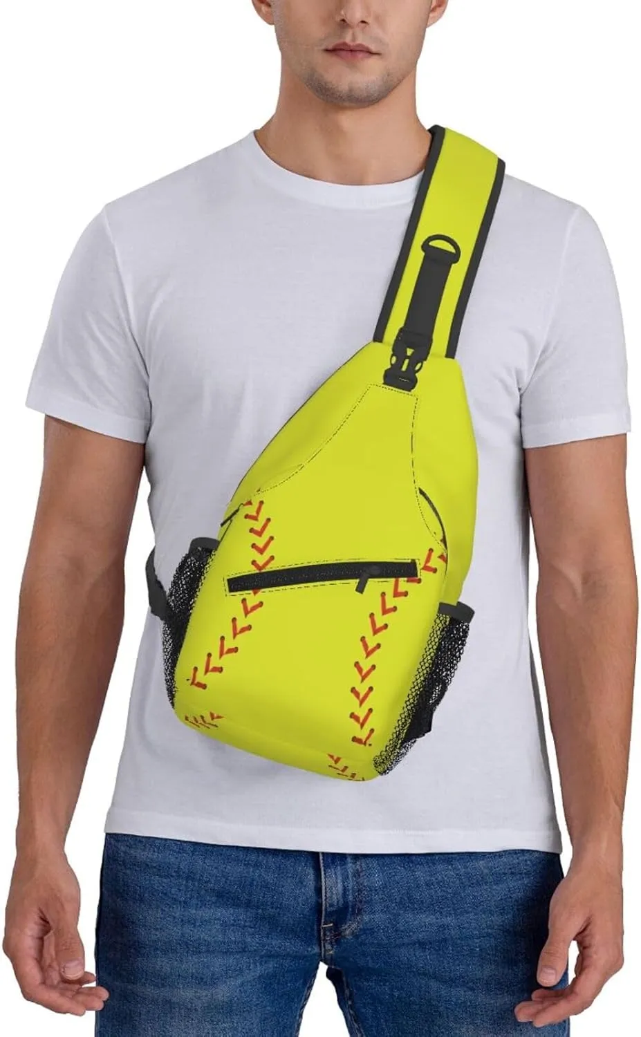 Softball Sling Bag For Women Men Fashion Backpack Crossbody Softball Shoulder Bag Sling Backpack Chest Bag Travel Hiking Casual Sport Daypack