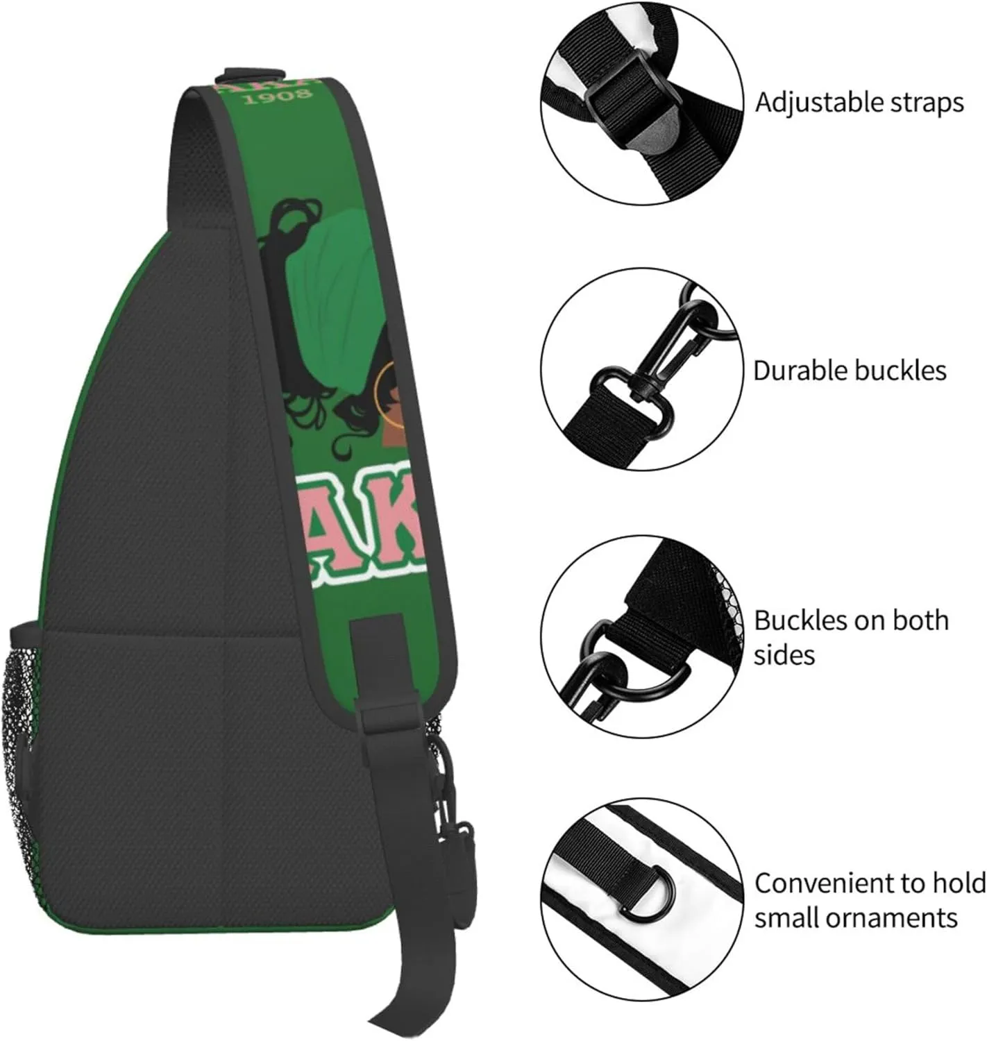 Sorority Gifts Unisex Crossbody Backpack Sling Bag chest bag for Hiking Traveling Outdoor Daypack