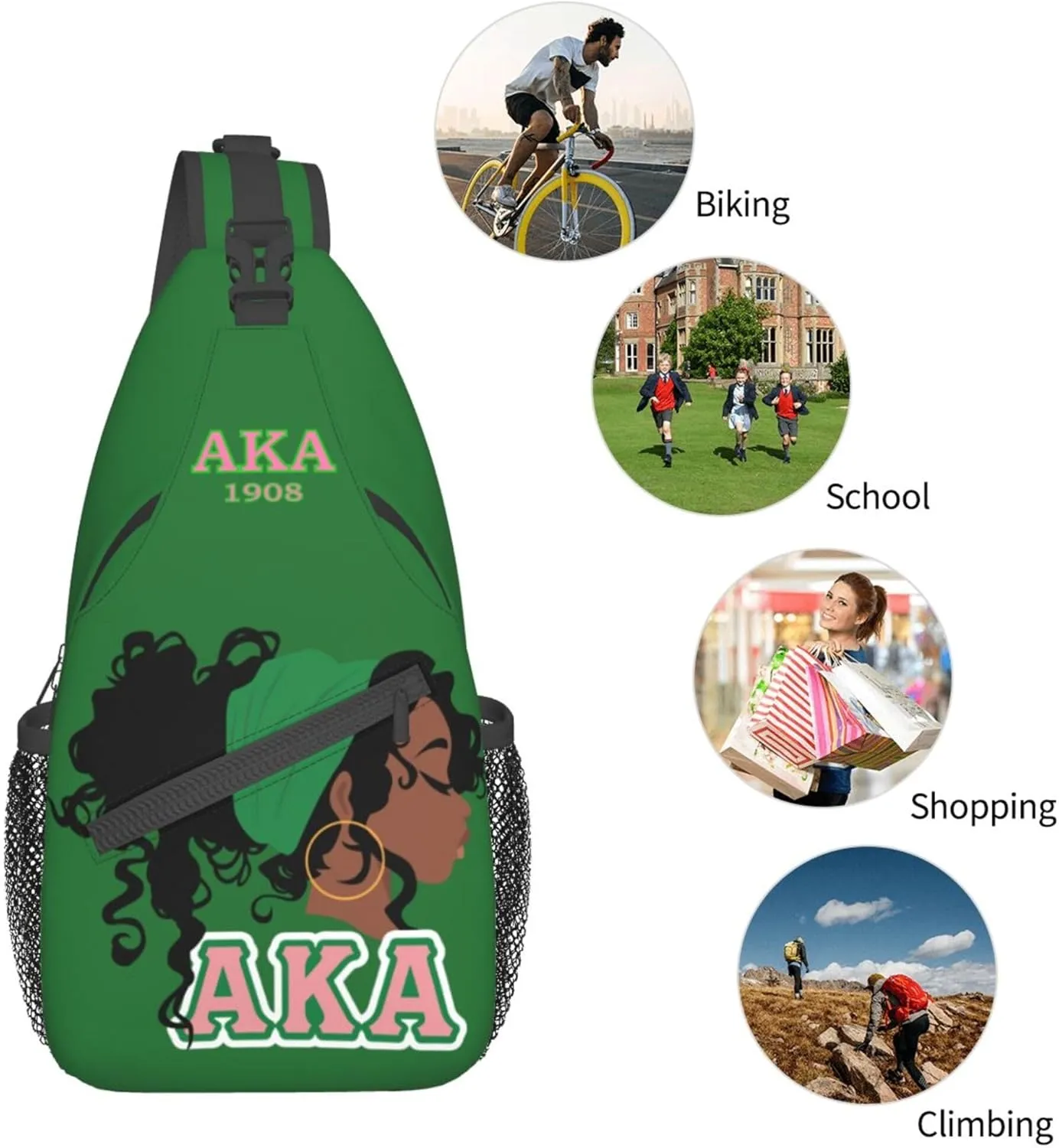 Sorority Gifts Unisex Crossbody Backpack Sling Bag chest bag for Hiking Traveling Outdoor Daypack