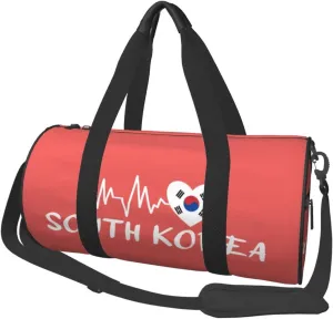 South Korea Heartbeat Duffel Bag Gym Bag Travel Sports Tote Large Foldable Beach Swim Yoga2