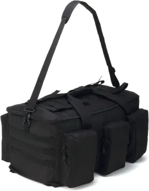 Sparklekle Military Duffel Bag 50L Gym Bag for Men Convertible Weekend Backpack for Sports Travel Camping (Black)