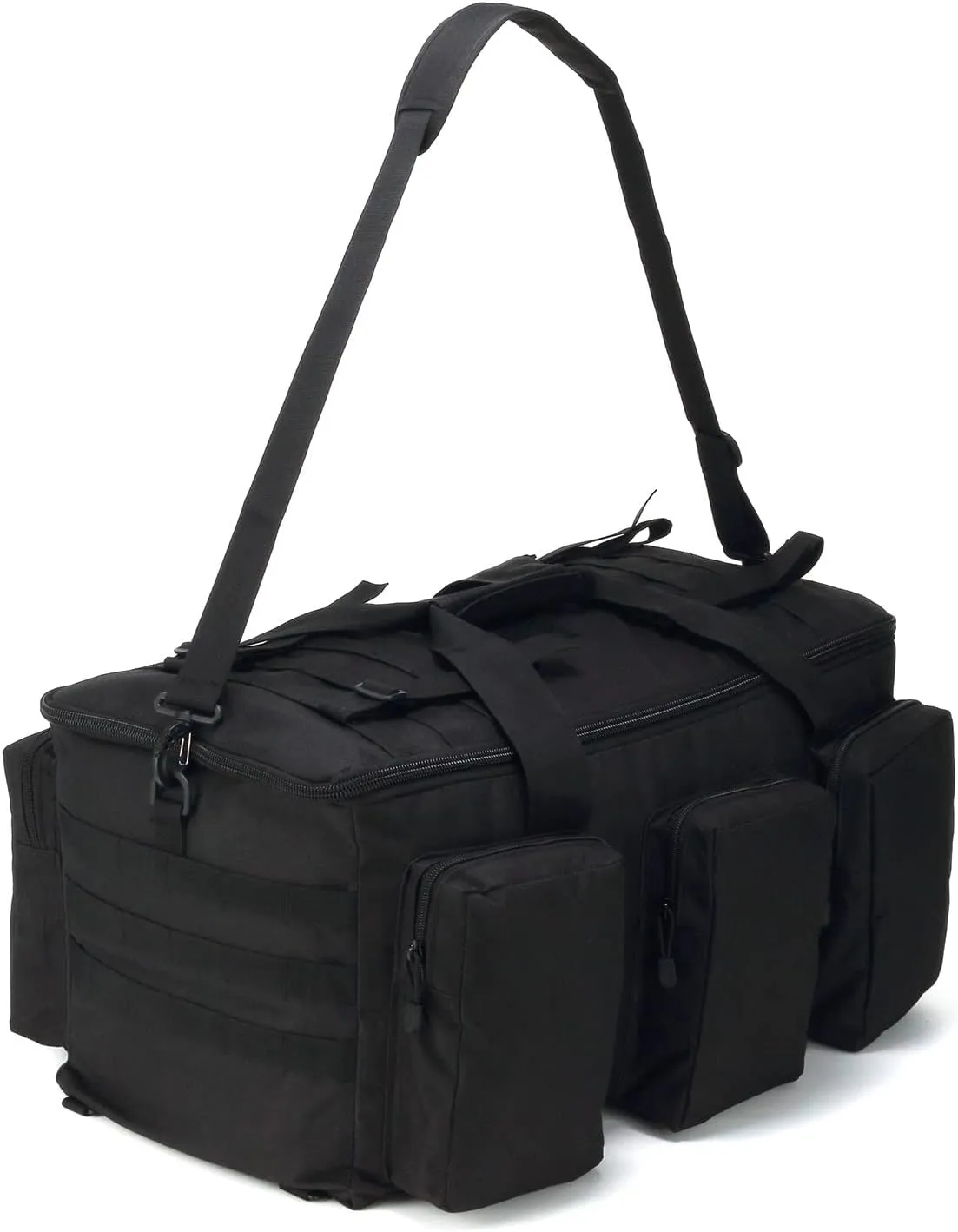 Sparklekle Military Duffel Bag 50L Gym Bag for Men Convertible Weekend Backpack for Sports Travel Camping (Black)