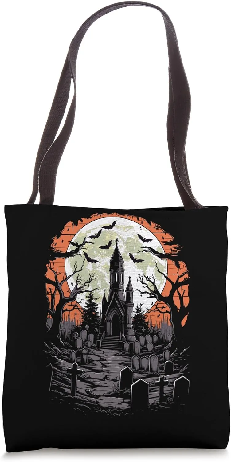 Spooky Haunted Mansion Halloween Tote Bag