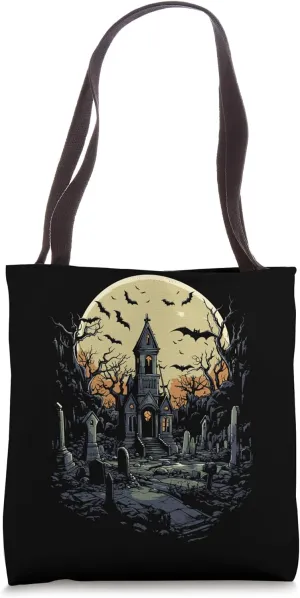 Spooky Haunted Mansion Halloween Tote Bag
