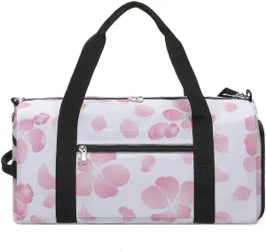 Sport Gym Duffel with Shoe Compartment Wet Pocket, Apples-flowers Petals Shoulder Travel Bag for Women Men, style-3