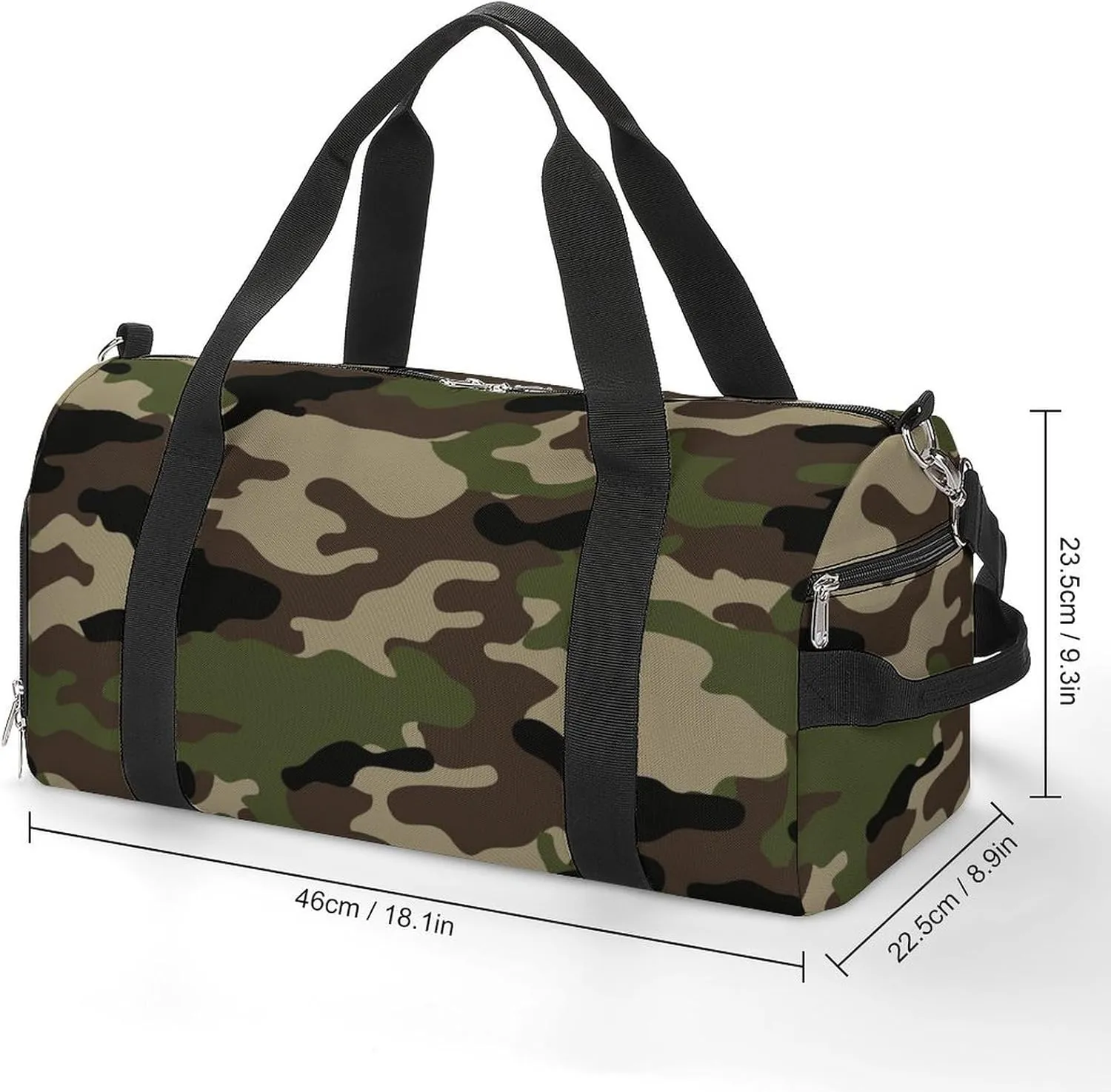Sport Gym Duffel with Shoe Compartment Wet Pocket, Camouflage-trendy-pattern Shoulder Travel Bag for Women Men, style-4