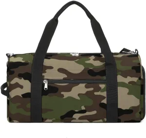 Sport Gym Duffel with Shoe Compartment Wet Pocket, Camouflage-trendy-pattern Shoulder Travel Bag for Women Men, style-4