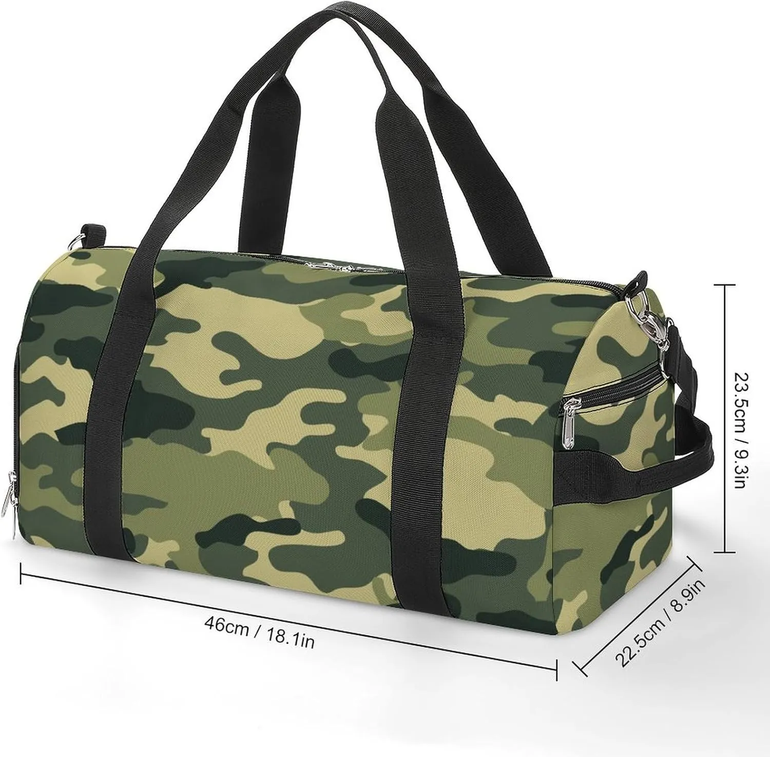 Sport Gym Duffel with Shoe Compartment Wet Pocket, Camouflage-trendy-print Shoulder Travel Bag for Women Men, style-3