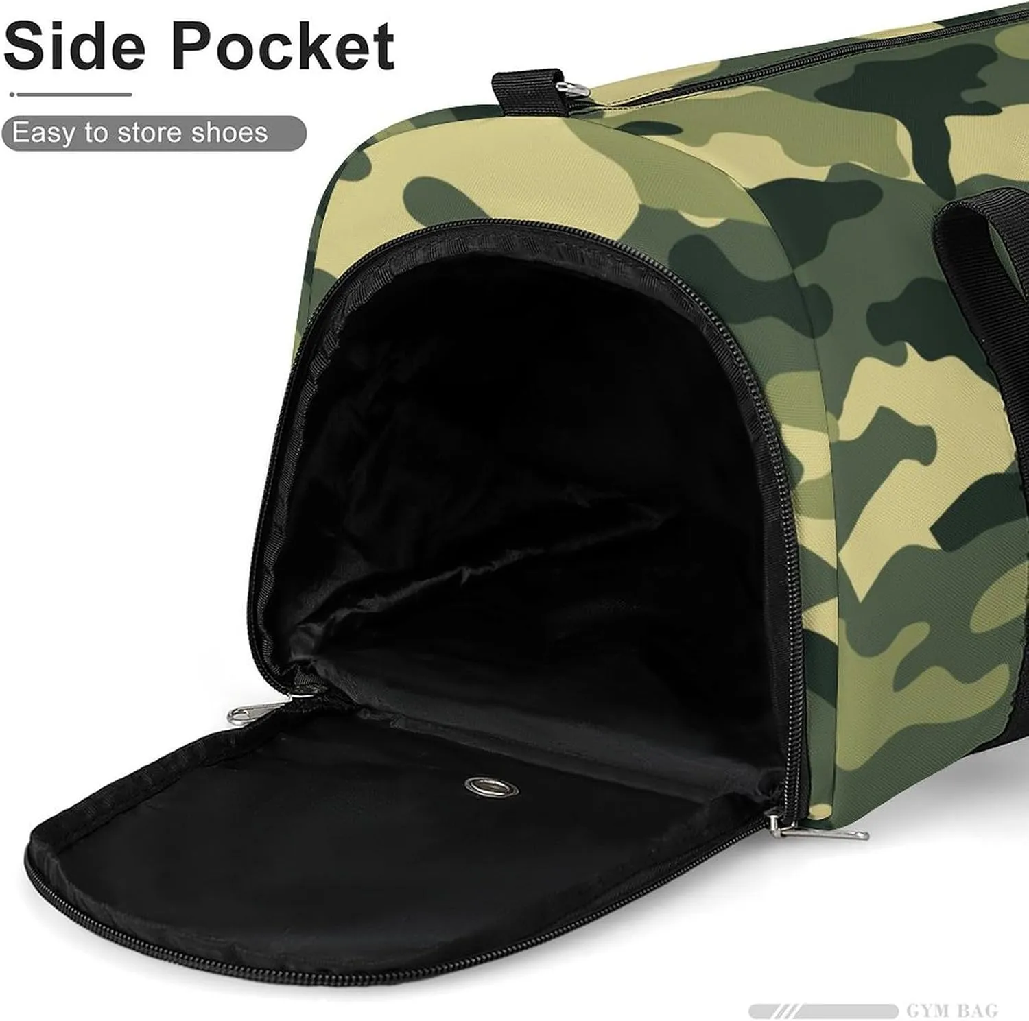 Sport Gym Duffel with Shoe Compartment Wet Pocket, Camouflage-trendy-print Shoulder Travel Bag for Women Men, style-3