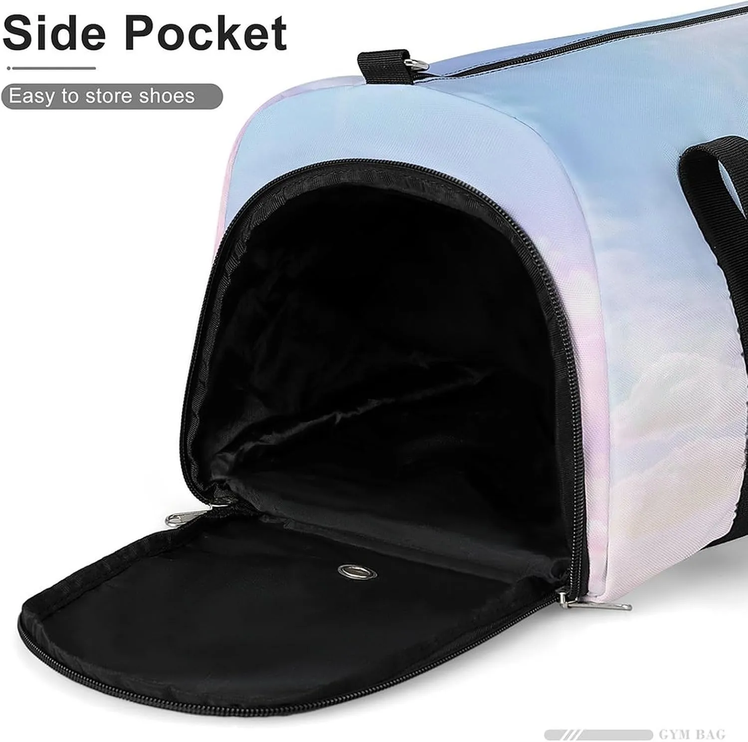 Sport Gym Duffel with Shoe Compartment Wet Pocket, Clouds-watercolor-tint-pink Shoulder Travel Bag for Women Men, style-2