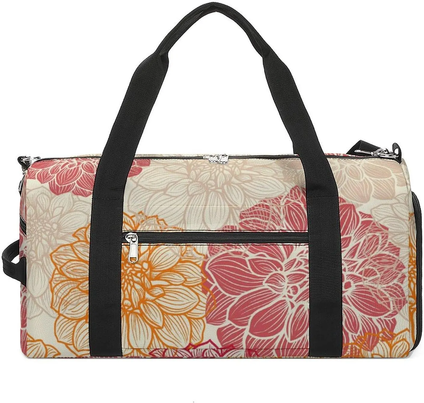 Sport Gym Duffel with Shoe Compartment Wet Pocket, Coloured-floral-pattern Shoulder Travel Bag for Women Men, style-2