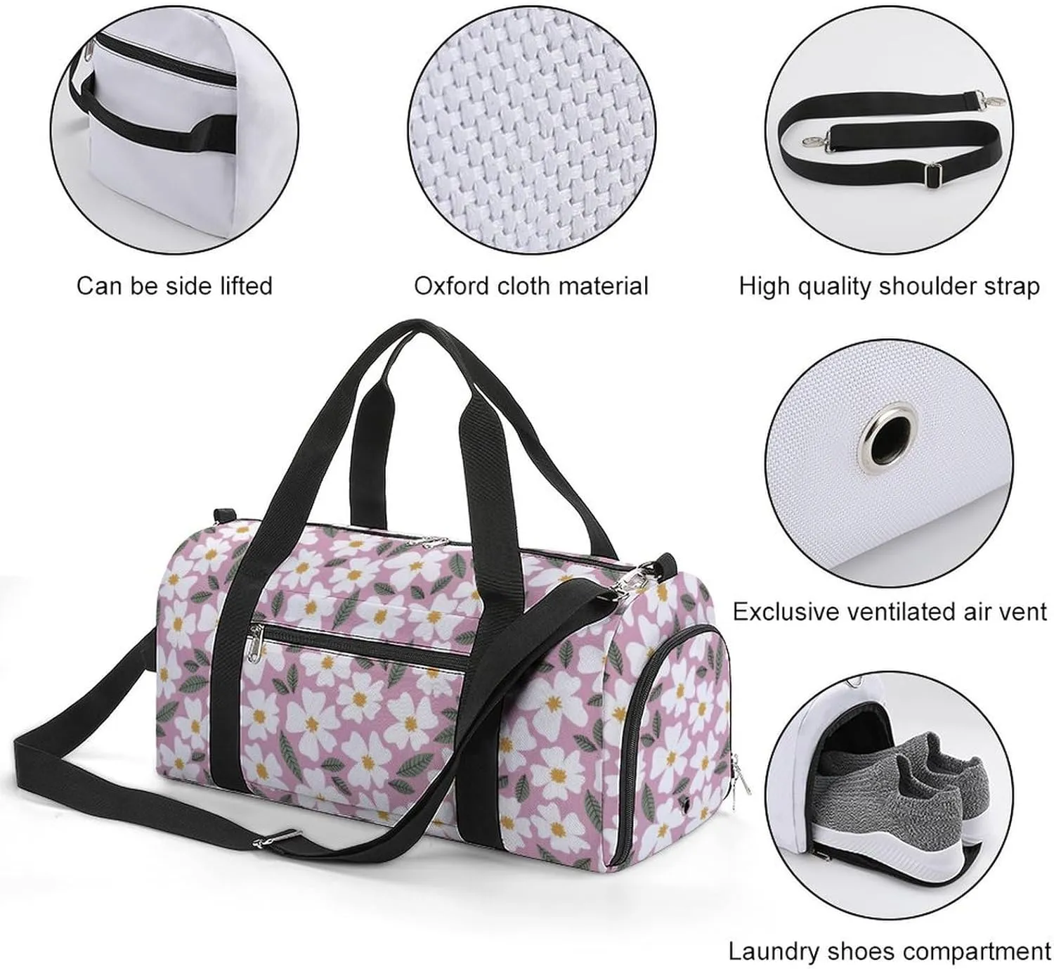 Sport Gym Duffel with Shoe Compartment Wet Pocket, Colours-pattern Shoulder Travel Bag for Women Men, style