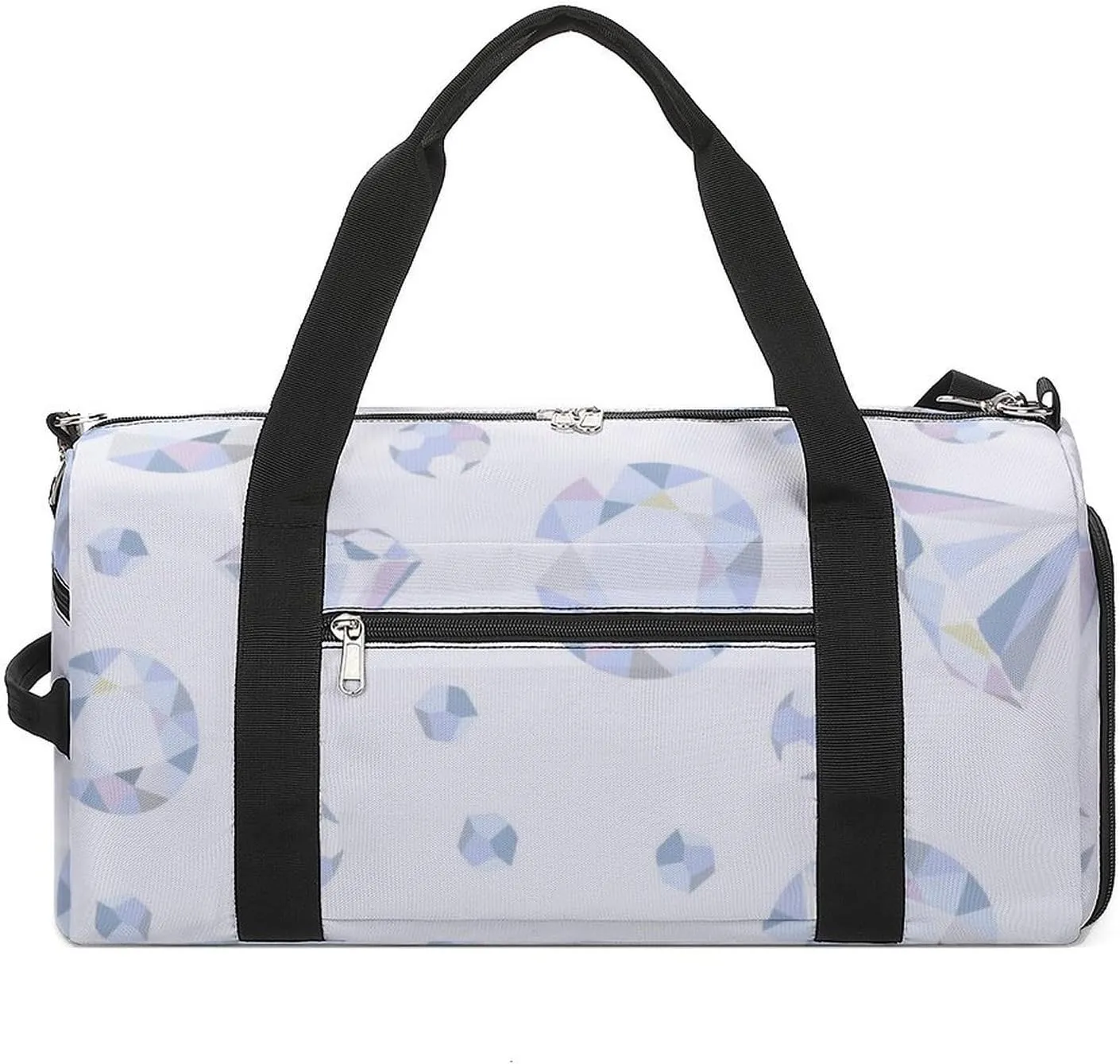 Sport Gym Duffel with Shoe Compartment Wet Pocket, Diamonds-pattern Shoulder Travel Bag for Women Men