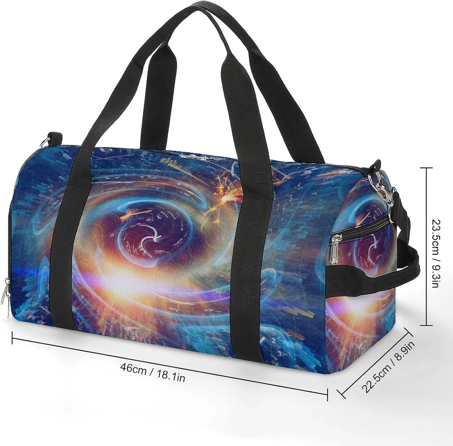 Sport Gym Duffel with Shoe Compartment Wet Pocket, Einsteins-theory Print Shoulder Travel Bag for Women Men, style-1
