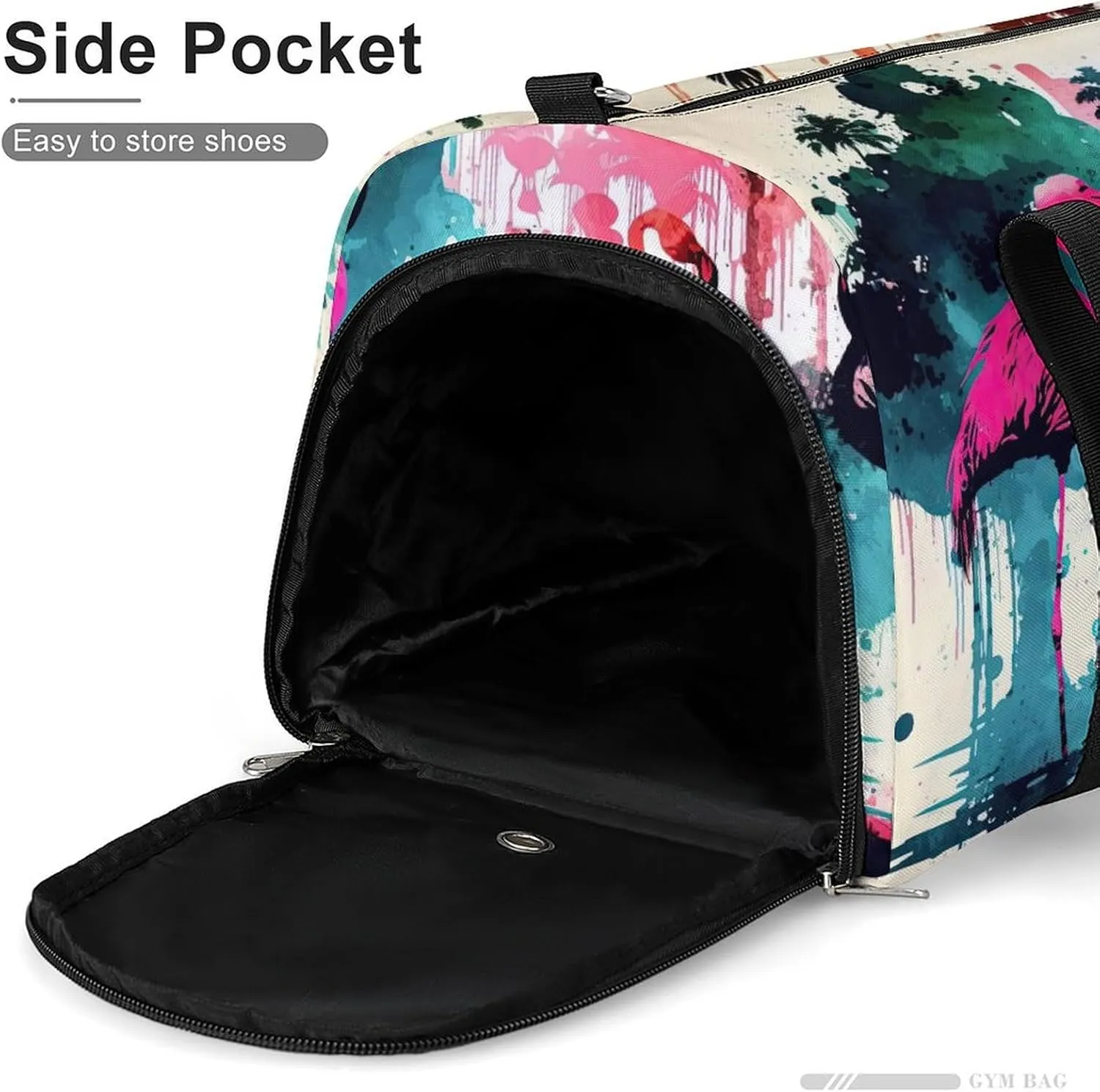Sport Gym Duffel with Shoe Compartment Wet Pocket, Flamingos-tropical Shoulder Travel Bag for Women Men, style-4