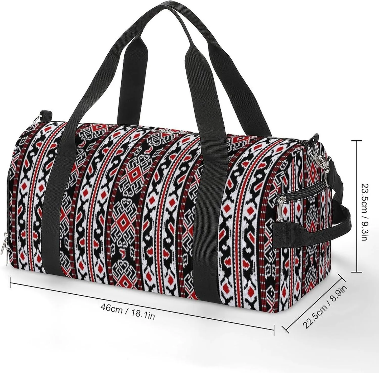 Sport Gym Duffel with Shoe Compartment Wet Pocket, Folk-pattern-maluku-element Shoulder Travel Bag for Women Men, style-4