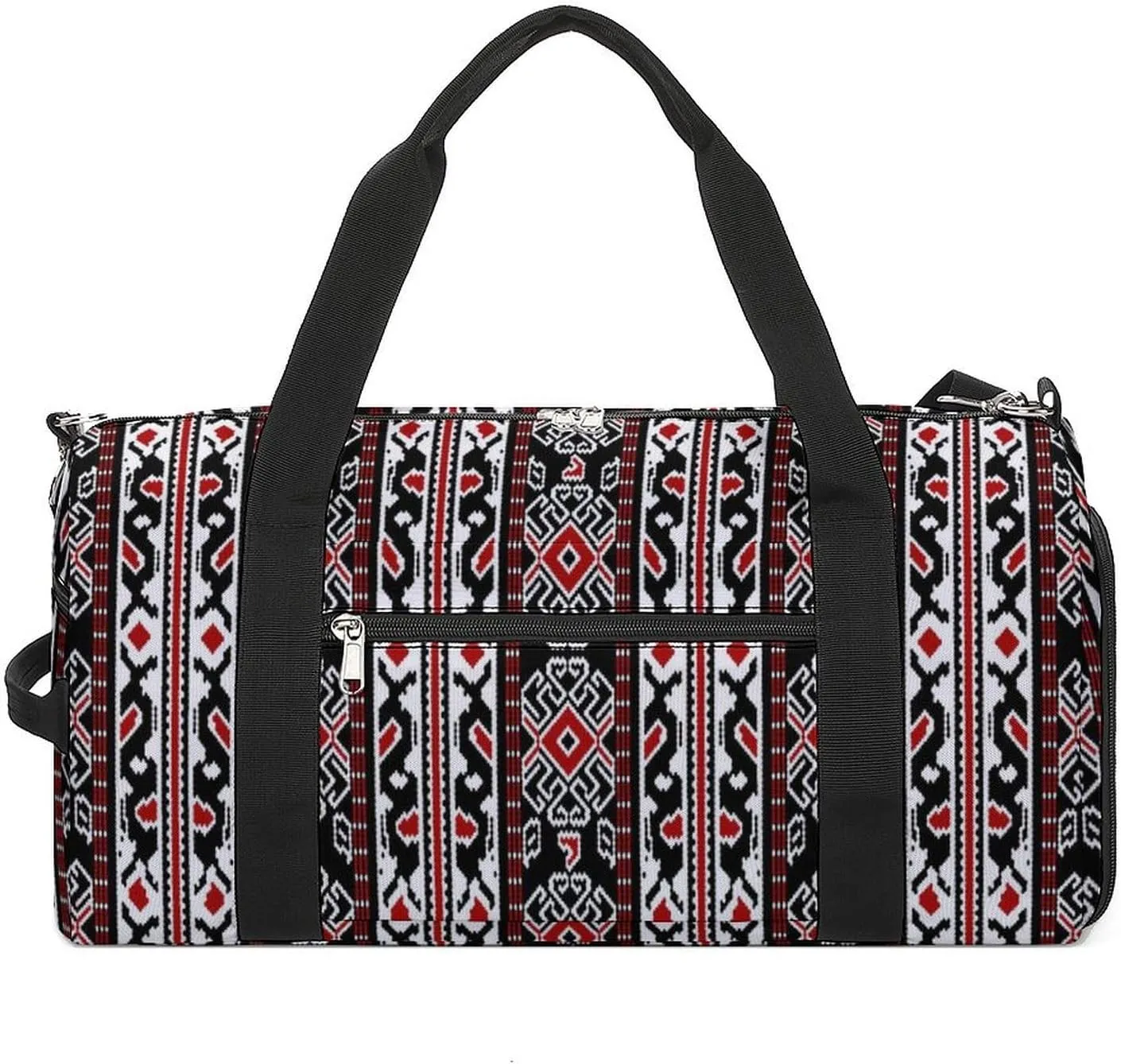 Sport Gym Duffel with Shoe Compartment Wet Pocket, Folk-pattern-maluku-element Shoulder Travel Bag for Women Men, style-4