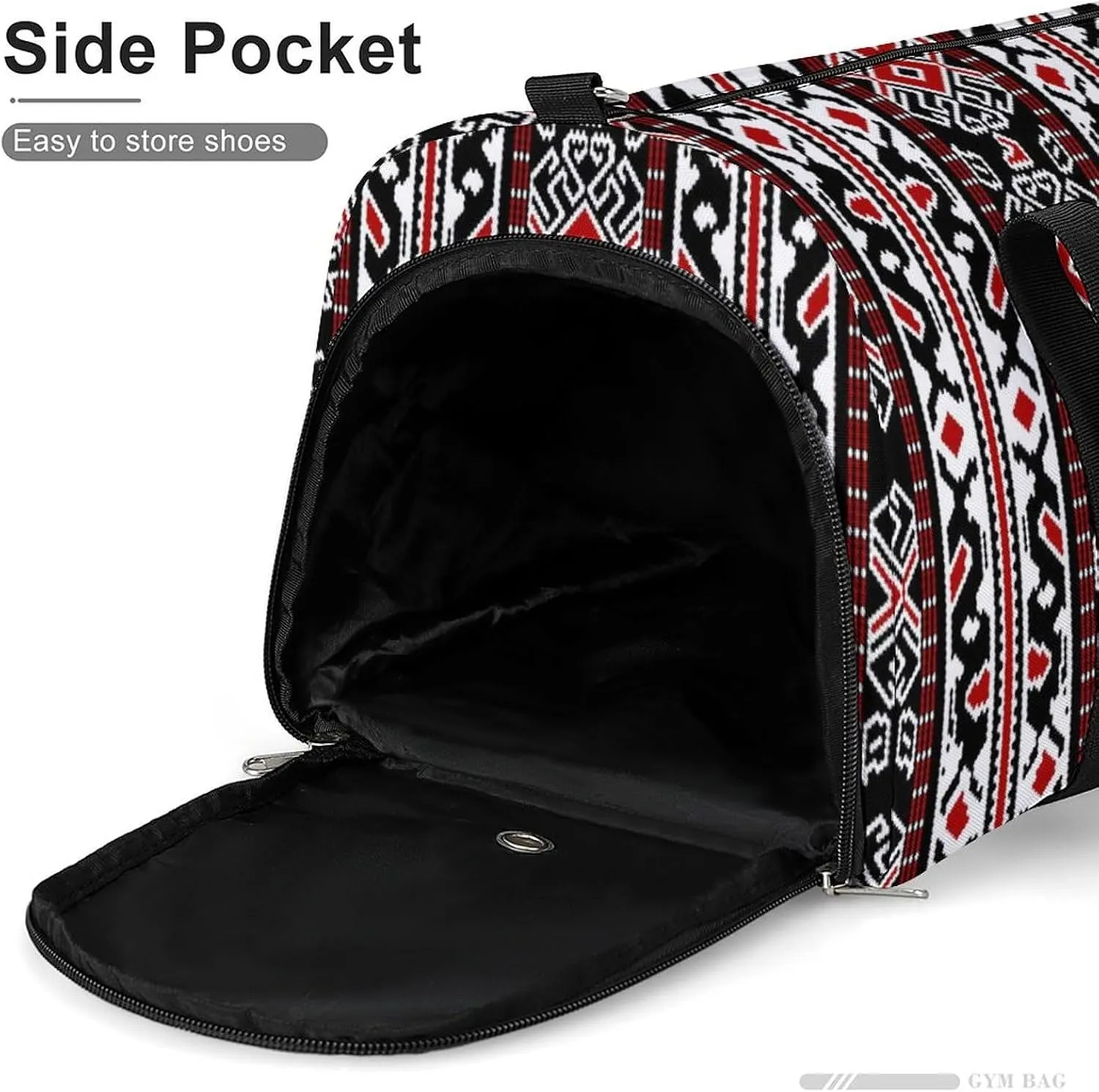 Sport Gym Duffel with Shoe Compartment Wet Pocket, Folk-pattern-maluku-element Shoulder Travel Bag for Women Men, style-4