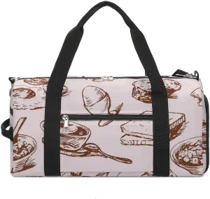 Sport Gym Duffel with Shoe Compartment Wet Pocket, Foodstuff Texture Shoulder Travel Bag for Women Men, style