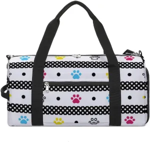 Sport Gym Duffel with Shoe Compartment Wet Pocket, Footprint-cartoon Shoulder Travel Bag for Women Men, style-3