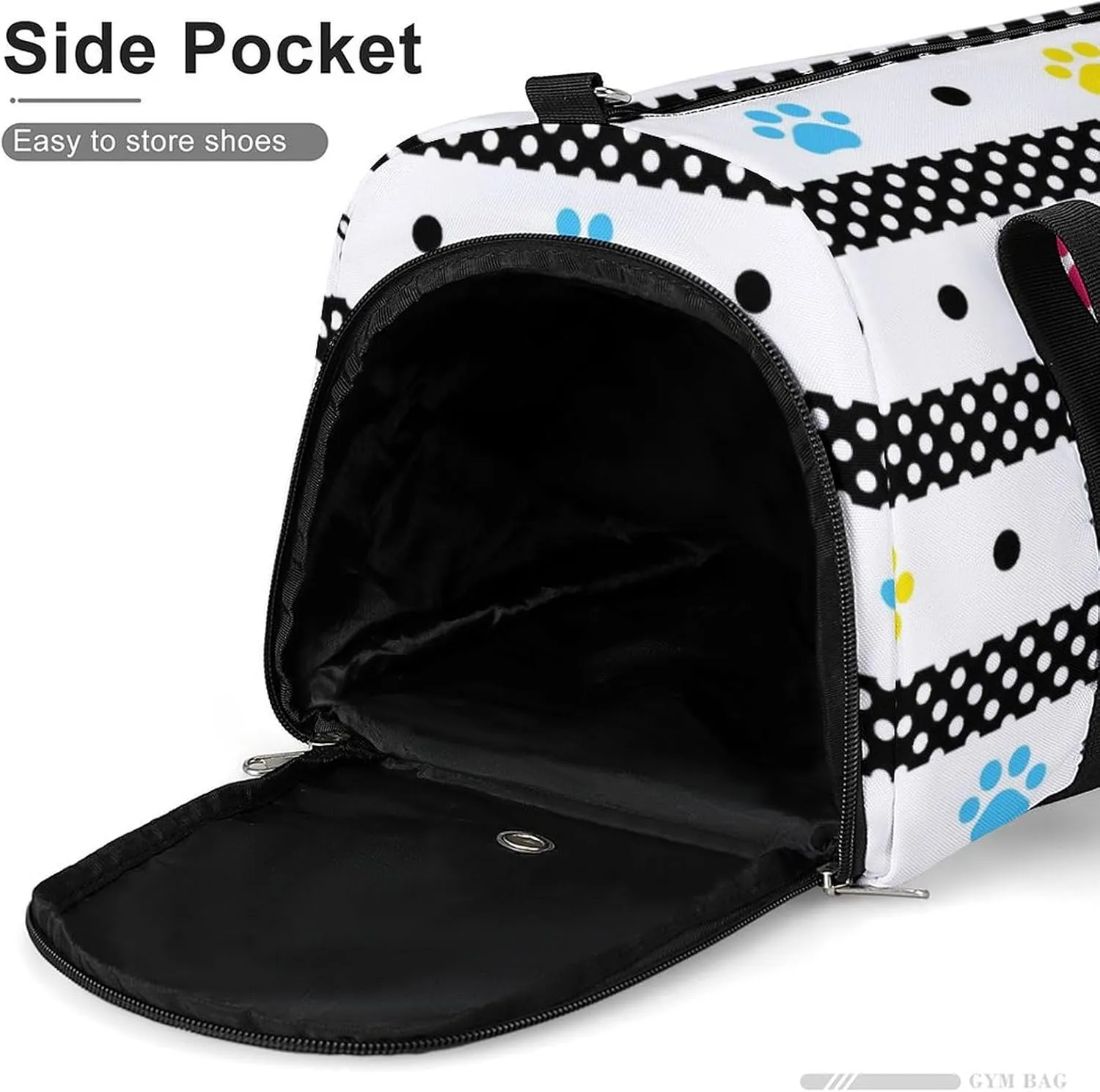 Sport Gym Duffel with Shoe Compartment Wet Pocket, Footprint-cartoon Shoulder Travel Bag for Women Men, style-3