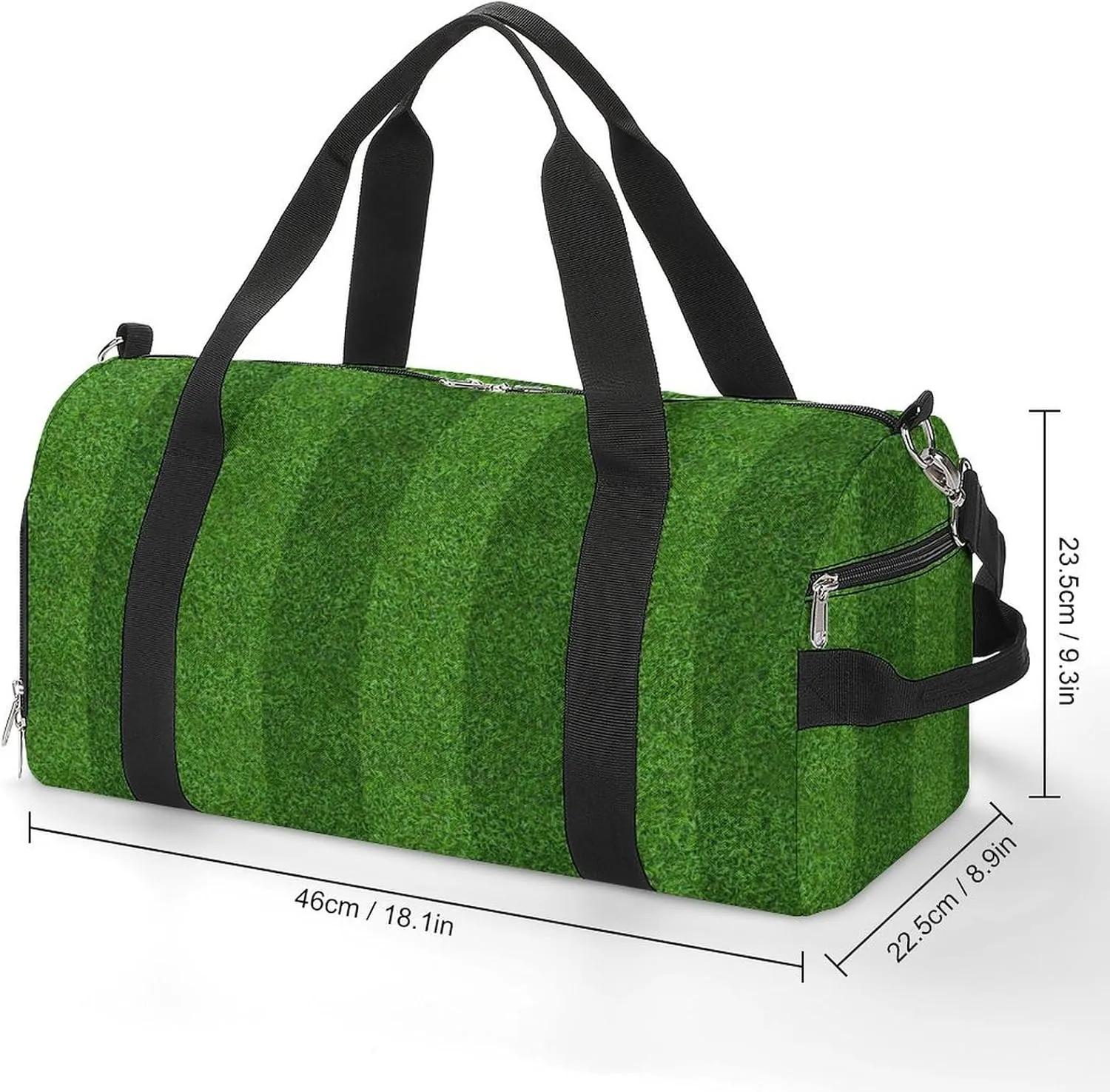 Sport Gym Duffel with Shoe Compartment Wet Pocket, Green-grass-field-pattern Shoulder Travel Bag for Women Men, style-3