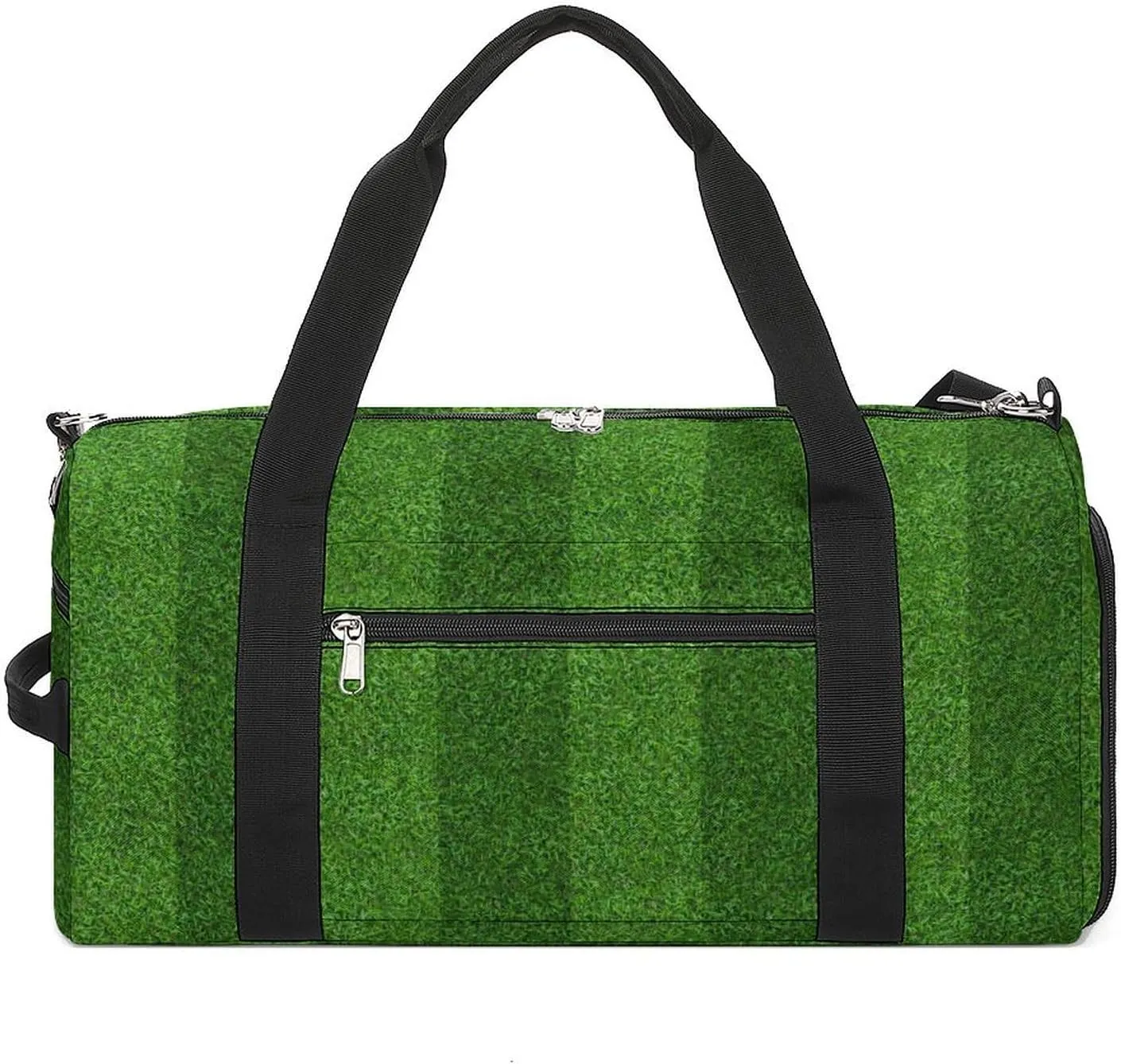 Sport Gym Duffel with Shoe Compartment Wet Pocket, Green-grass-field-pattern Shoulder Travel Bag for Women Men, style-3