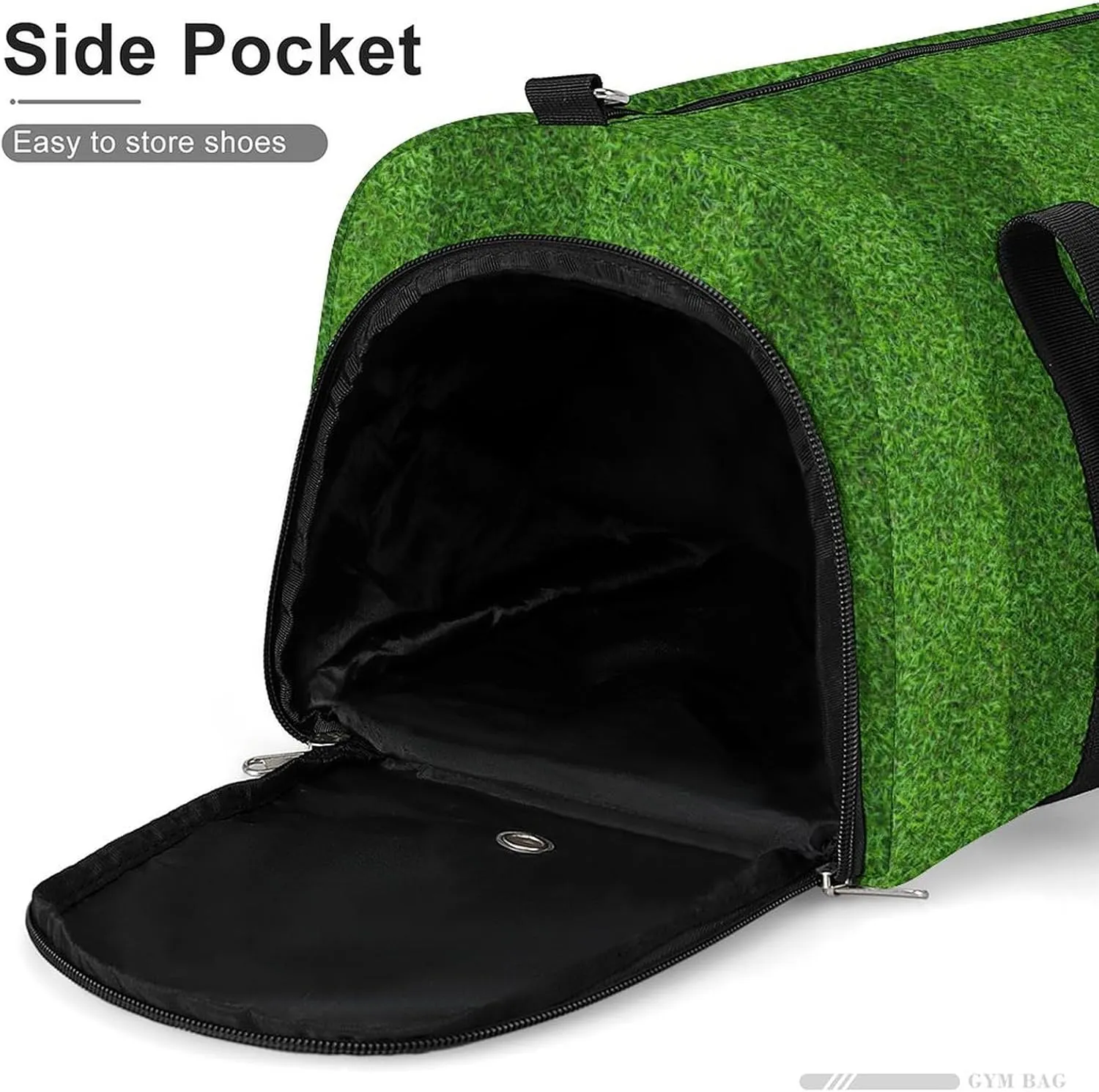 Sport Gym Duffel with Shoe Compartment Wet Pocket, Green-grass-field-pattern Shoulder Travel Bag for Women Men, style-3