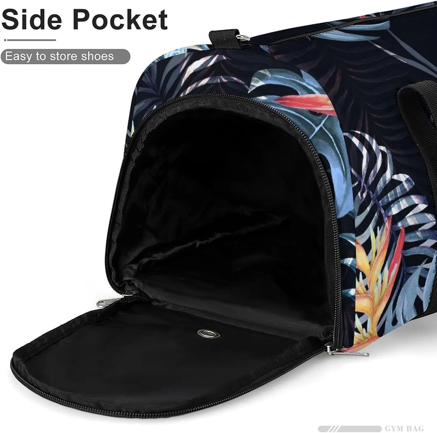 Sport Gym Duffel with Shoe Compartment Wet Pocket, Heliconia-bird-tropical-print Shoulder Travel Bag for Women Men
