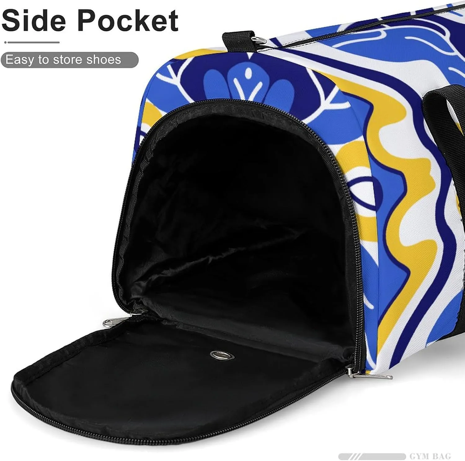 Sport Gym Duffel with Shoe Compartment Wet Pocket, Majolica-patterns3 Shoulder Travel Bag for Women Men