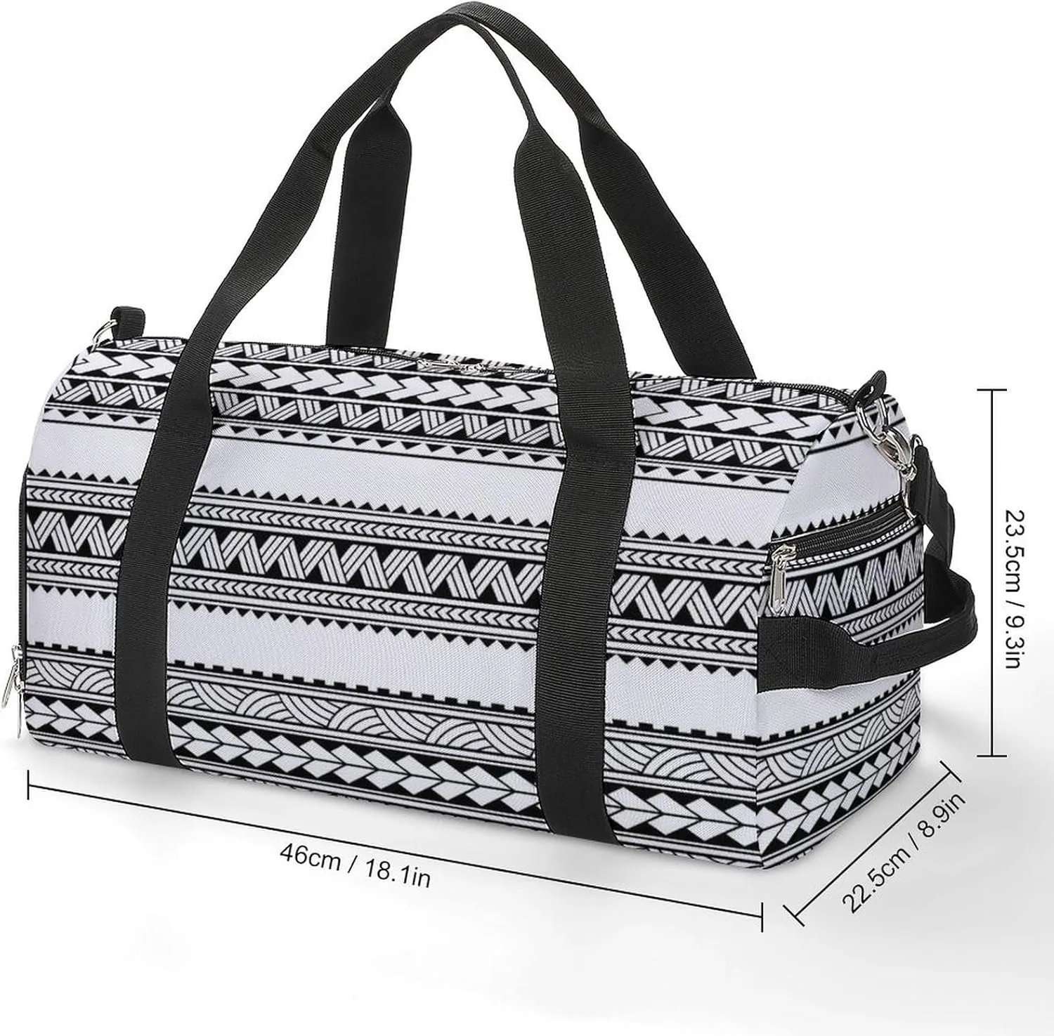 Sport Gym Duffel with Shoe Compartment Wet Pocket, Maoris-polynesians-tattoos Shoulder Travel Bag for Women Men, style-2