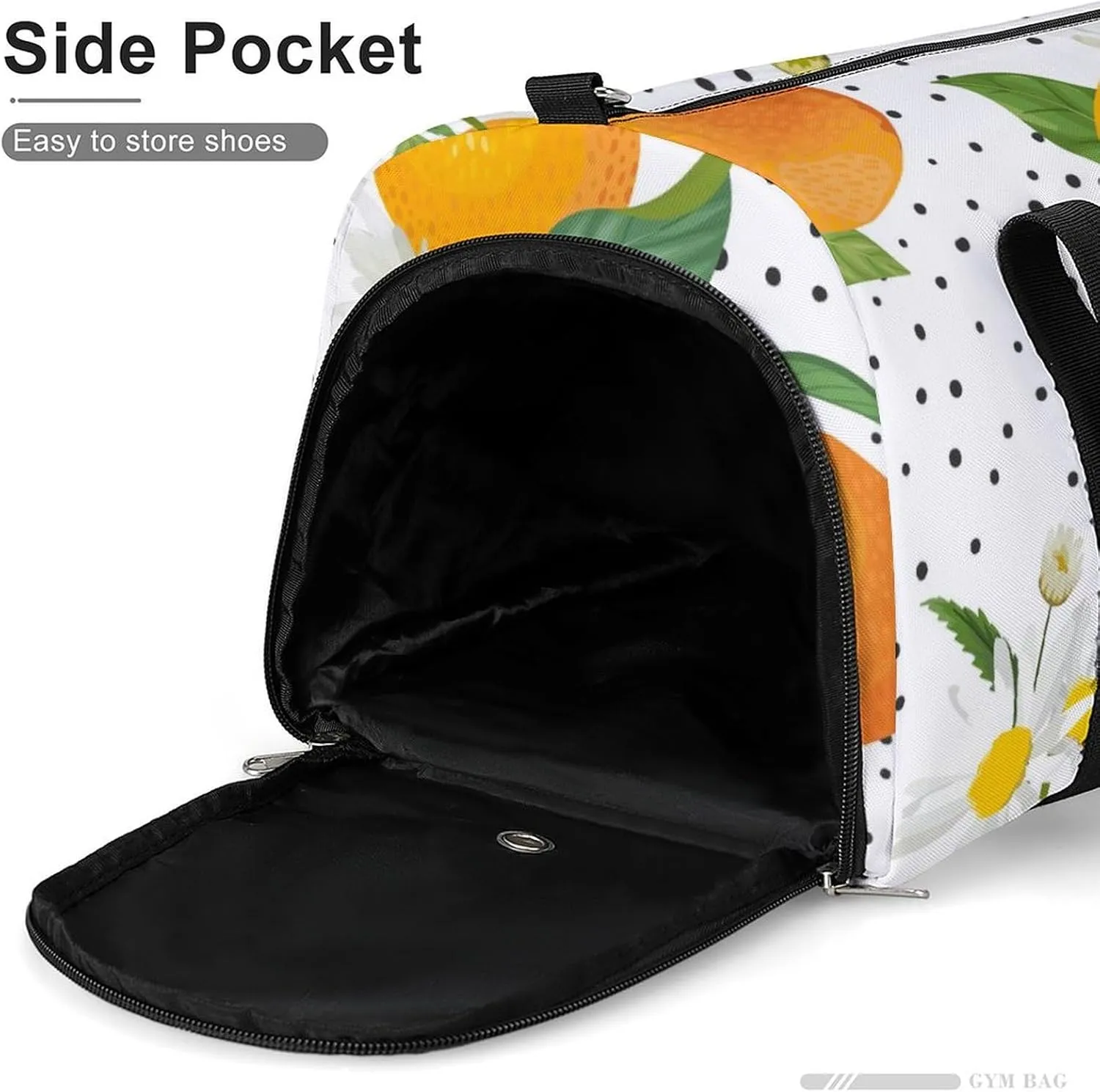 Sport Gym Duffel with Shoe Compartment Wet Pocket, Orange-pattern-with-tropic Shoulder Travel Bag for Women Men