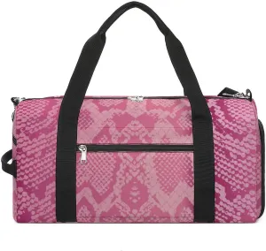 Sport Gym Duffel with Shoe Compartment Wet Pocket, Snakes-pink Shoulder Travel Bag for Women Men, style-2
