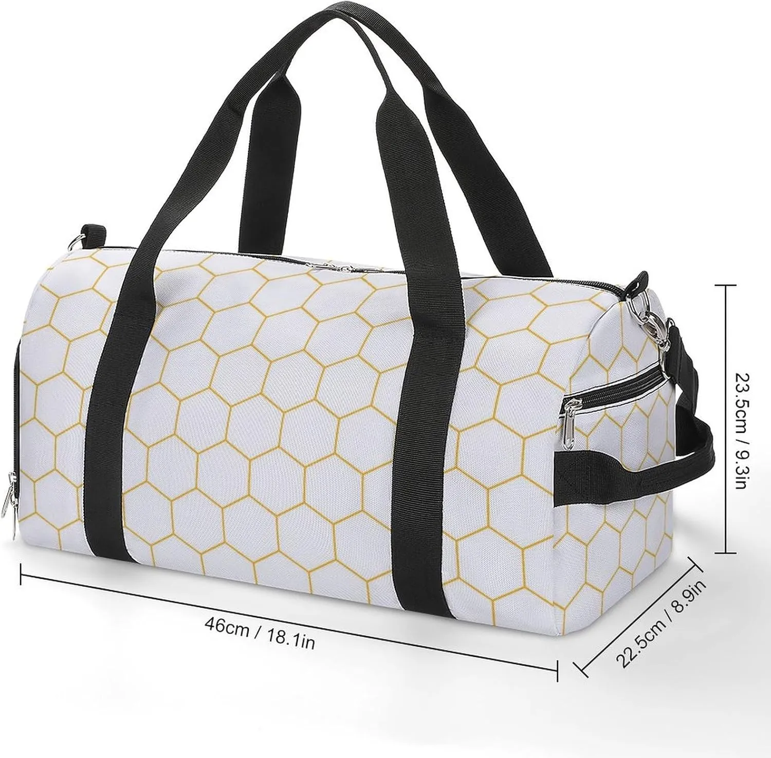 Sport Gym Duffel with Shoe Compartment Wet Pocket, Stylish-hexagonal-design Shoulder Travel Bag for Women Men, style-2