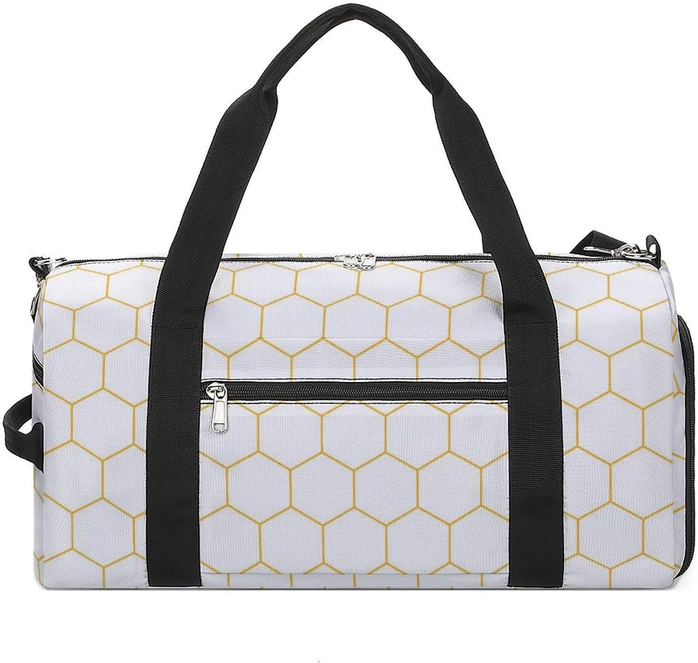 Sport Gym Duffel with Shoe Compartment Wet Pocket, Stylish-hexagonal-design Shoulder Travel Bag for Women Men, style-2
